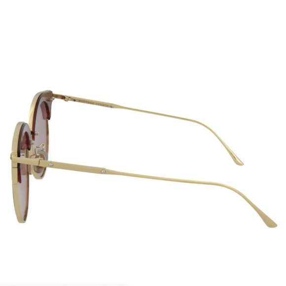Bottega Veneta Women\'s Pink and Gold Metal Sunglasses! main image 4